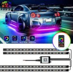 High Brightness IP68 Auto Underbody Chasis RGBIC Flow Led Strip Rainbow Chassis Neon Lamp Remote APP Underglow Light Kit for Car